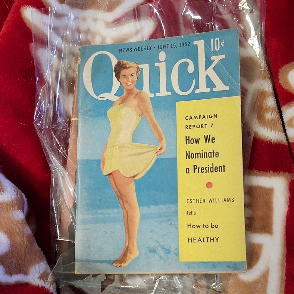 VINTAGE QUICK MAGAZINE with ESTHER WILLIAMS on the COVER - JUNE 1952